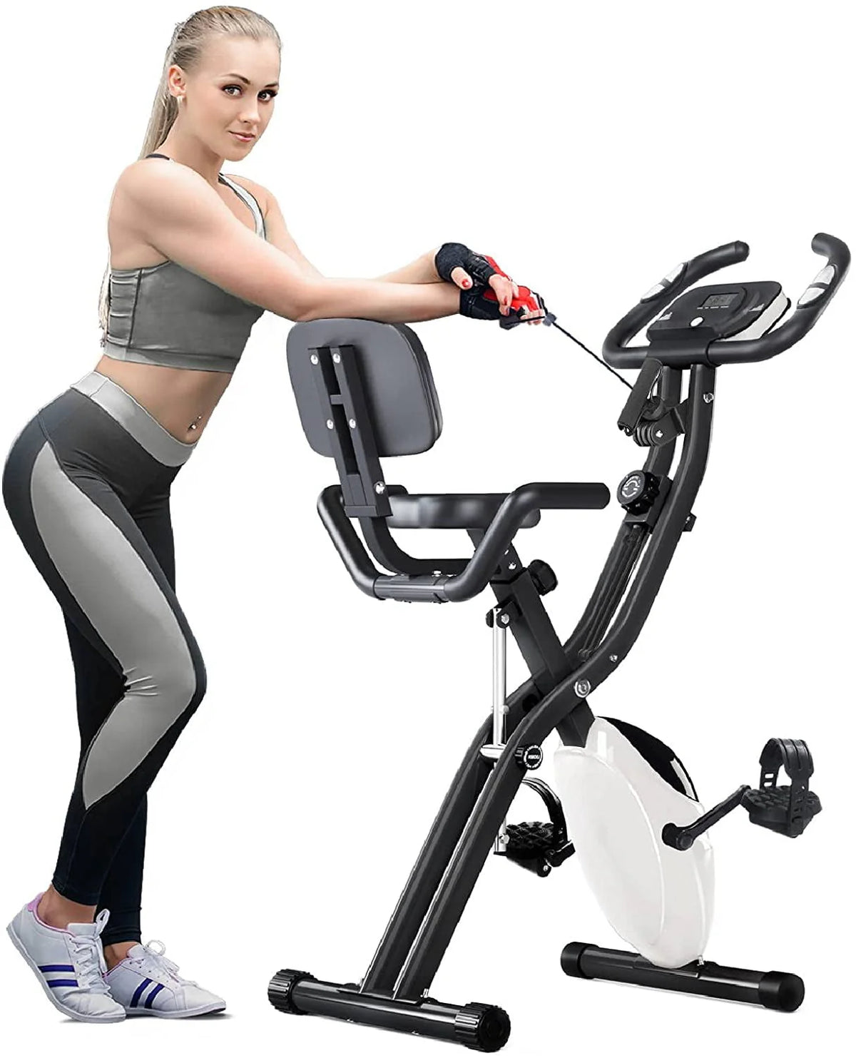 Folding 3-in-1 Recumbent Exercise Bike with Arm Resistance Bands V520100