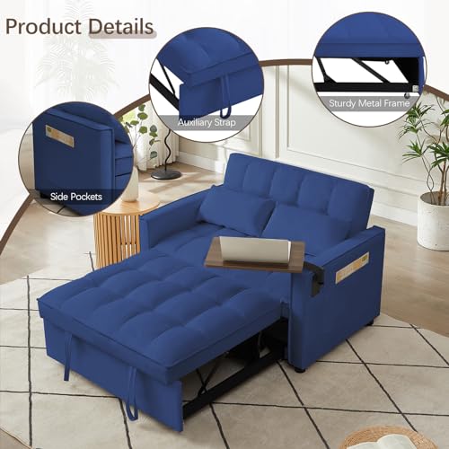 Beige Velvet 3 in 1 Sleeper Sofa Bed F406