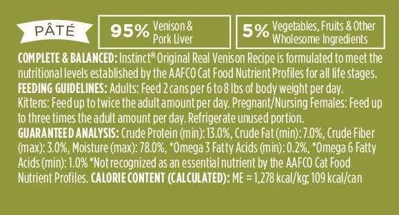 Grain-Free Venison Canned Cat Food 3 oz Case 24 I2902