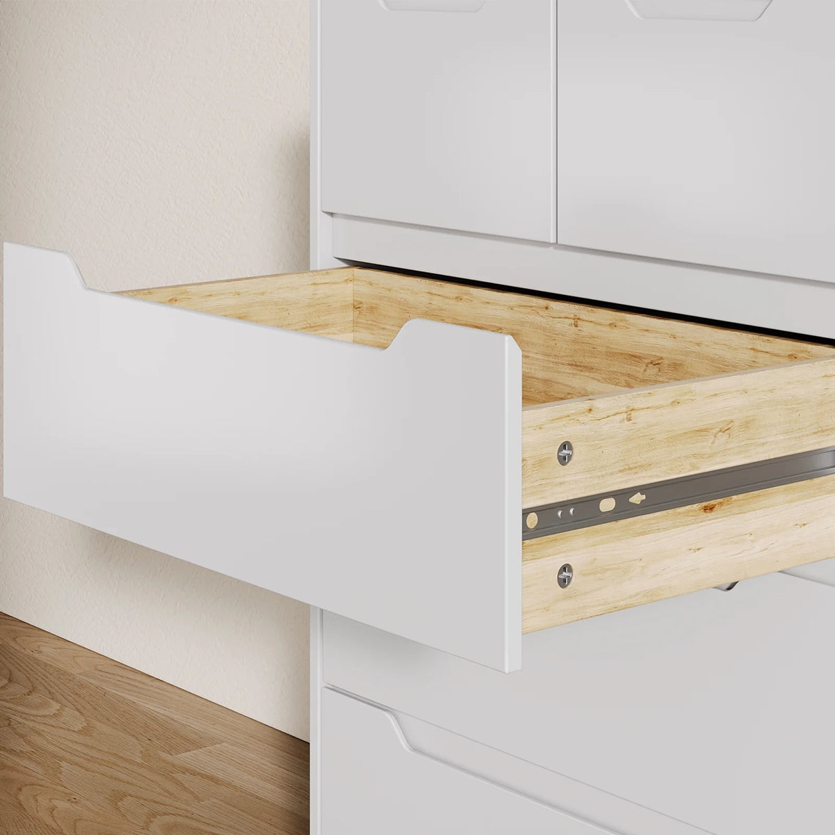 White 5 Drawer Wood Dresser V402