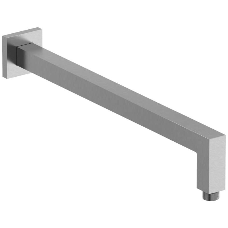 16x22 Wall Mount Shower Arm with Square Escutcheon Brushed Chrome Z213
