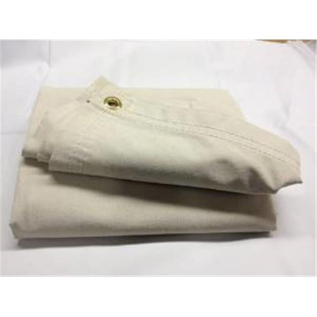 White 8 x 10 ft Canvas Tarp Cloth A958582