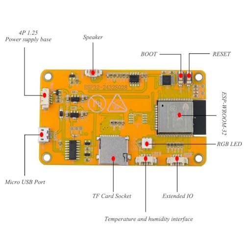 2 Pack 2.8 inch 240X320 TFT Resistive Touchscreen WiFi+BLE Dual Core ESP32 Development Board H52791