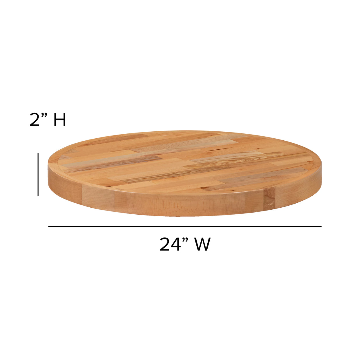 24" Round Butcher Block Style Table Top X625