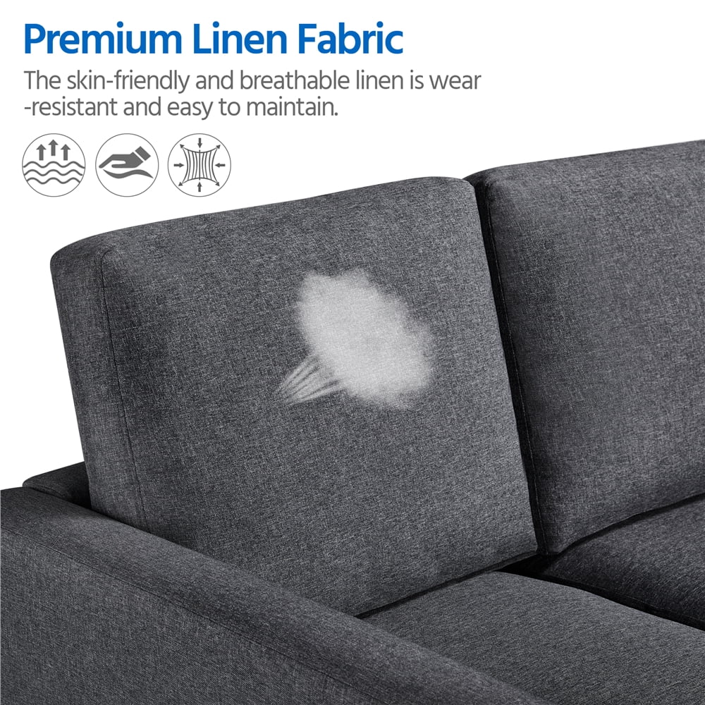Gray Fabric 3-Seater Sofa Y955