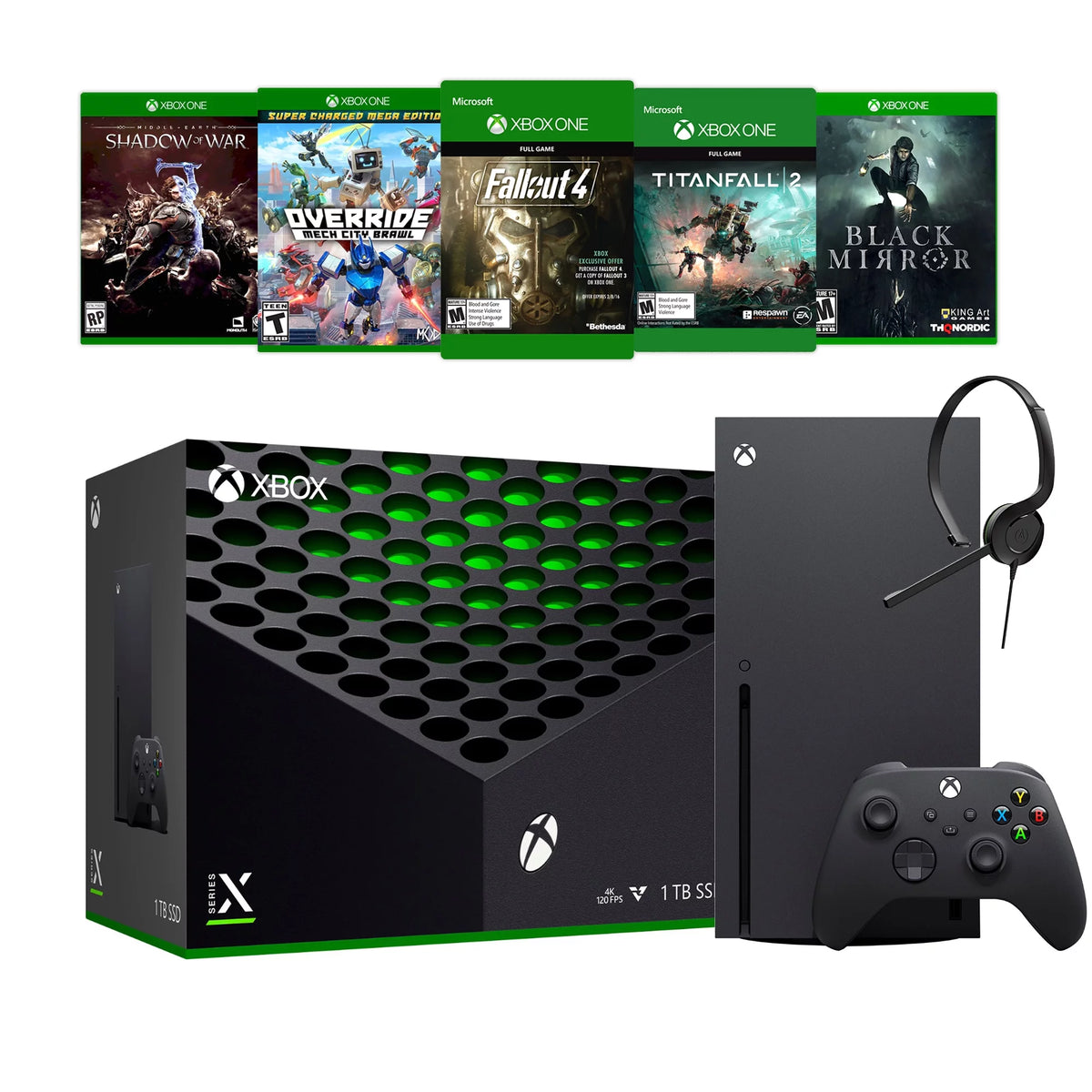 Xbox Series X 1TB SSD Console Bundle with Five Games and Chat Headset H219951