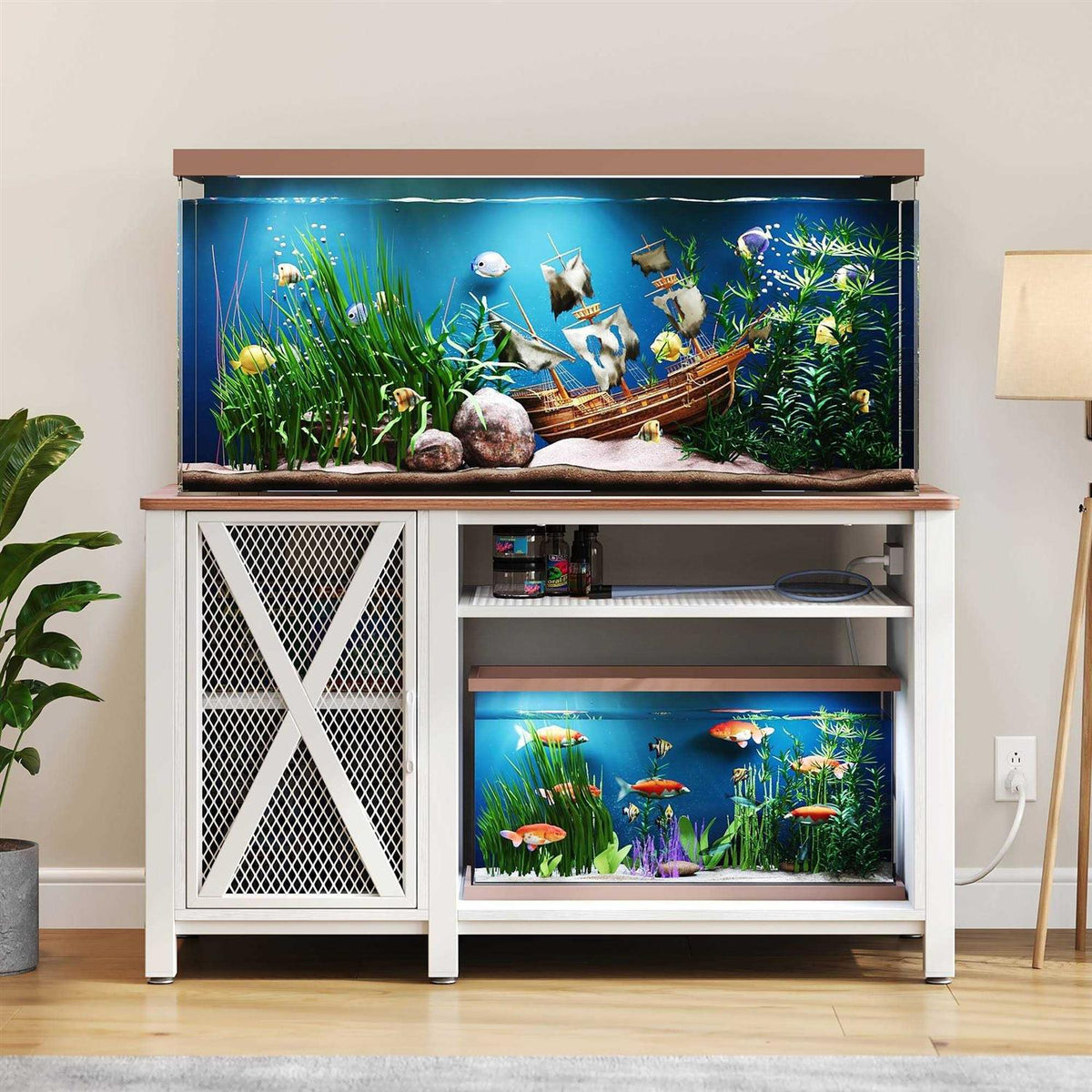 55-75 Gallon Aquarium Stand with Storage Cabinet Y392253