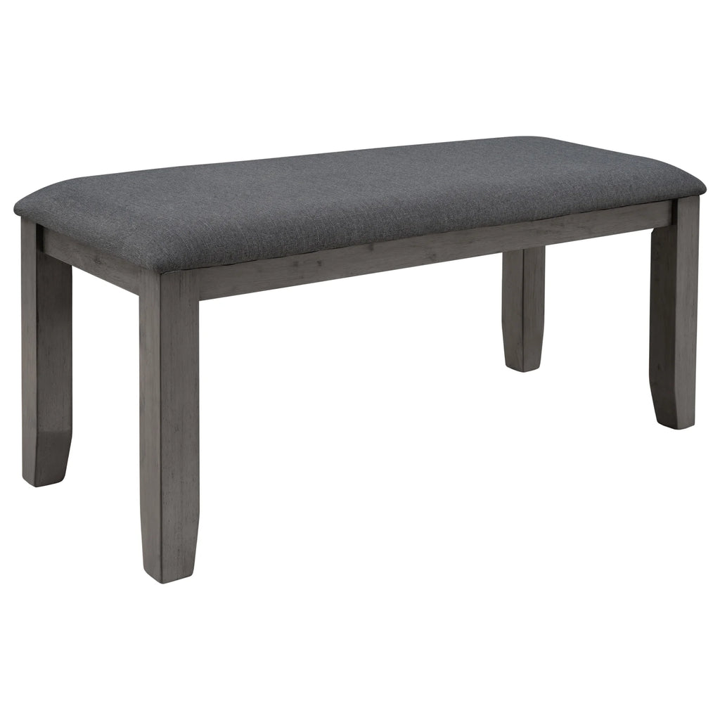 Gray Wood Dining Table and Chairs with Bench Q15730