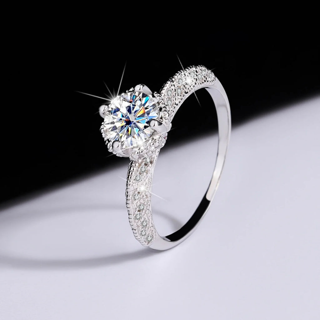 1ct VVS1 Moissanite Engagement Ring S925 Sterling Silver Z967
