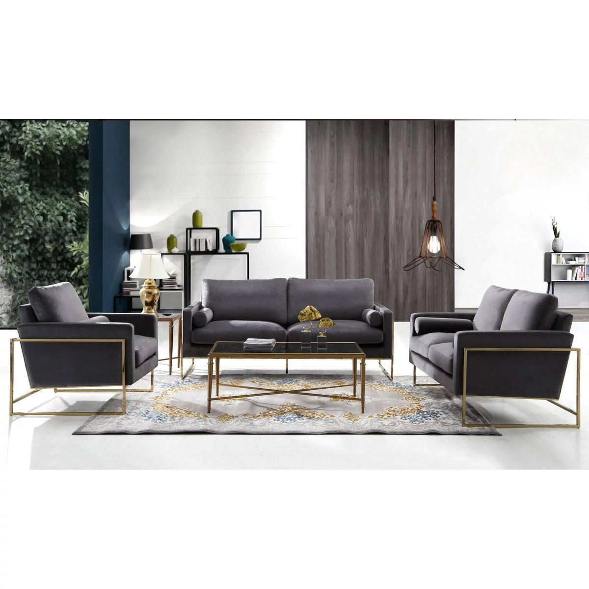 Navy Velvet Loveseat P265