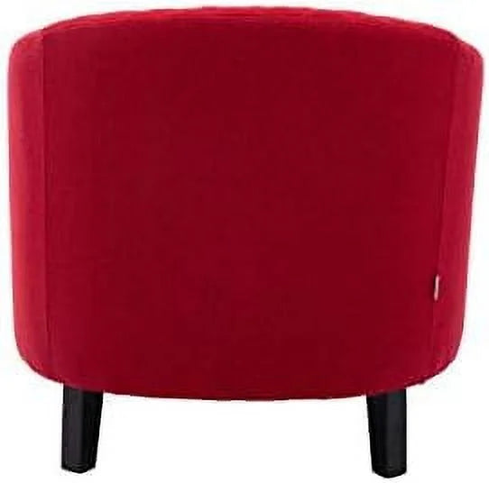 Brown Leather Upholstered Accent Arm Chair with Solid Wood Legs O4836