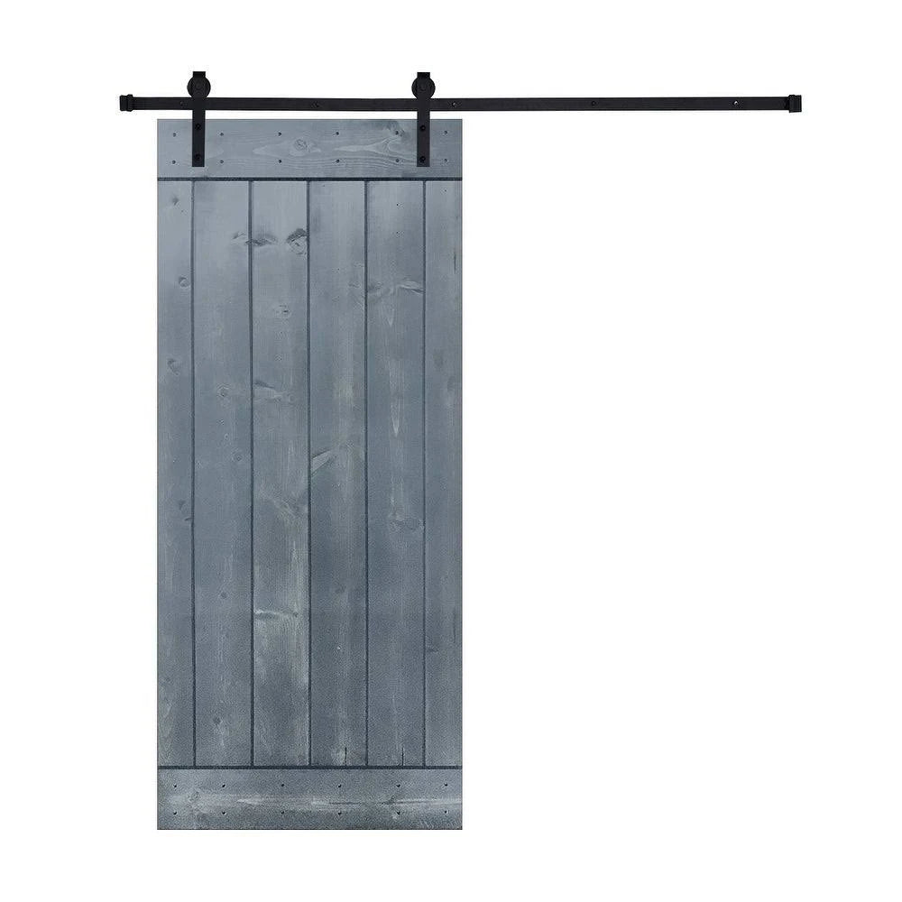 Gray Finish Barn Door with Hardware Kit T83933