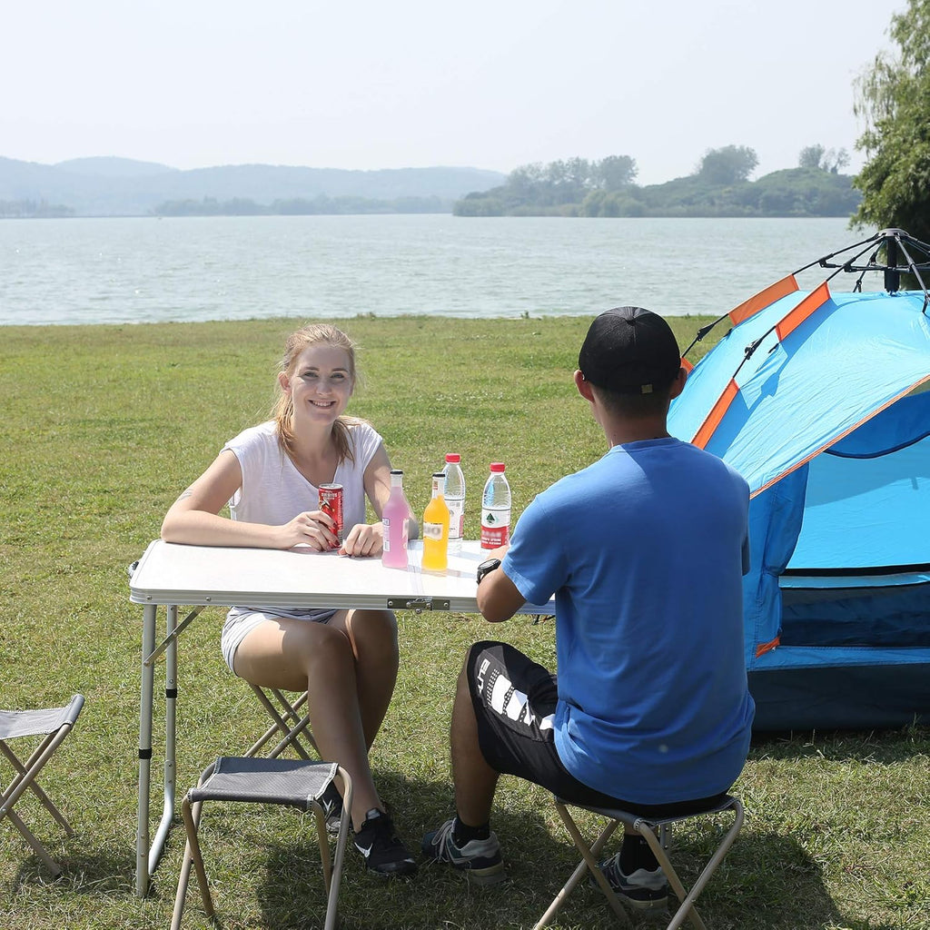 Small Folding Camping Table, 2ft Portable Aluminum Outdoor Table V185934