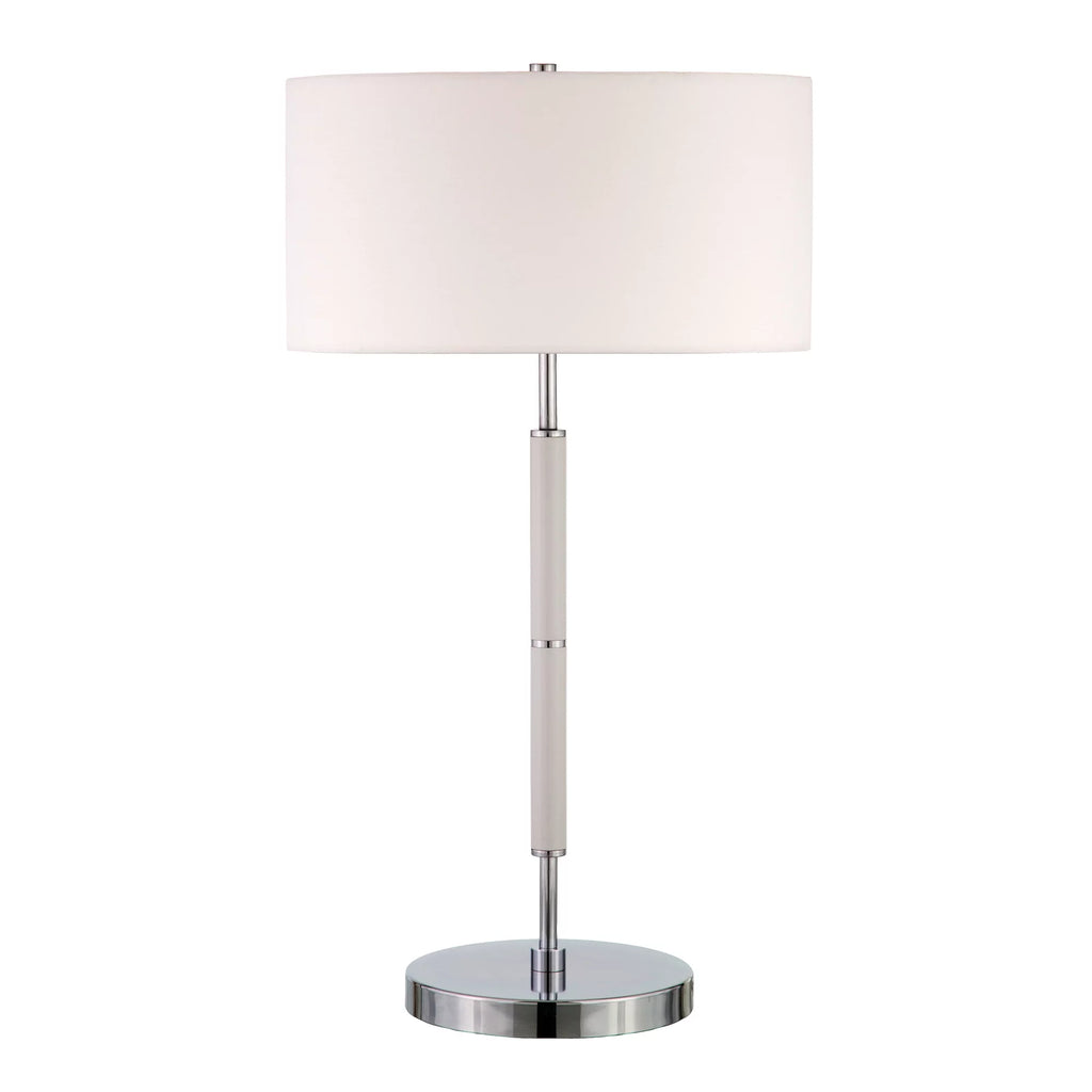 Minimalist Bedside Table Lamp with Linen Drum Shade V63677