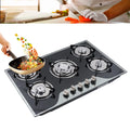 30" Gas Cooktop 5 Burners Tempered Glass Top Black K9926