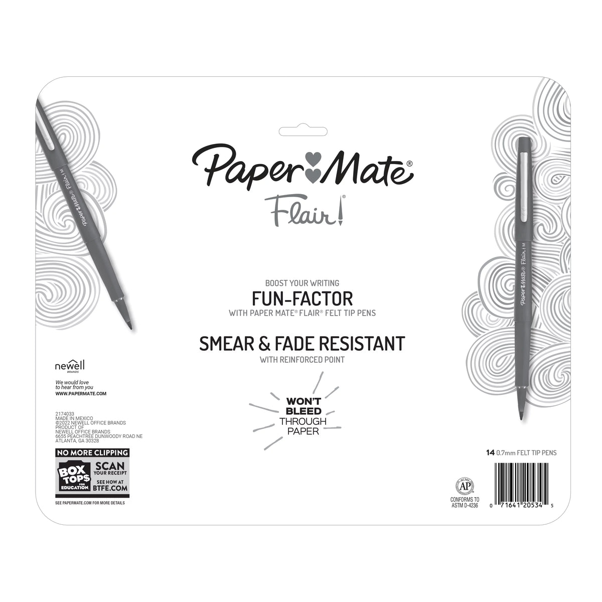Felt Tip Pens Medium Point 0.7mm Assorted Colors 14 Count F959