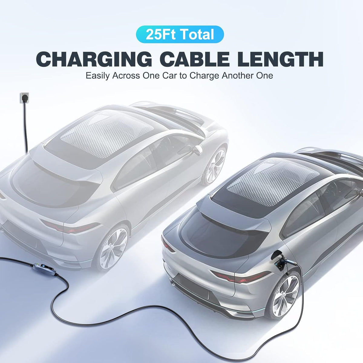 Portable EV Charger 40 Amp 240 Volt 25ft Cable with NEMA 14-50P H882486