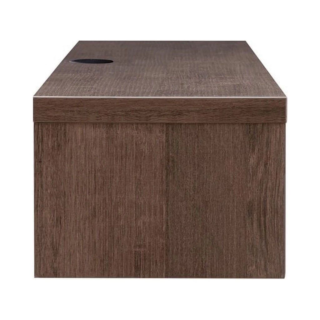 Walnut Oak Wood Floating TV Stand with Storage T294895