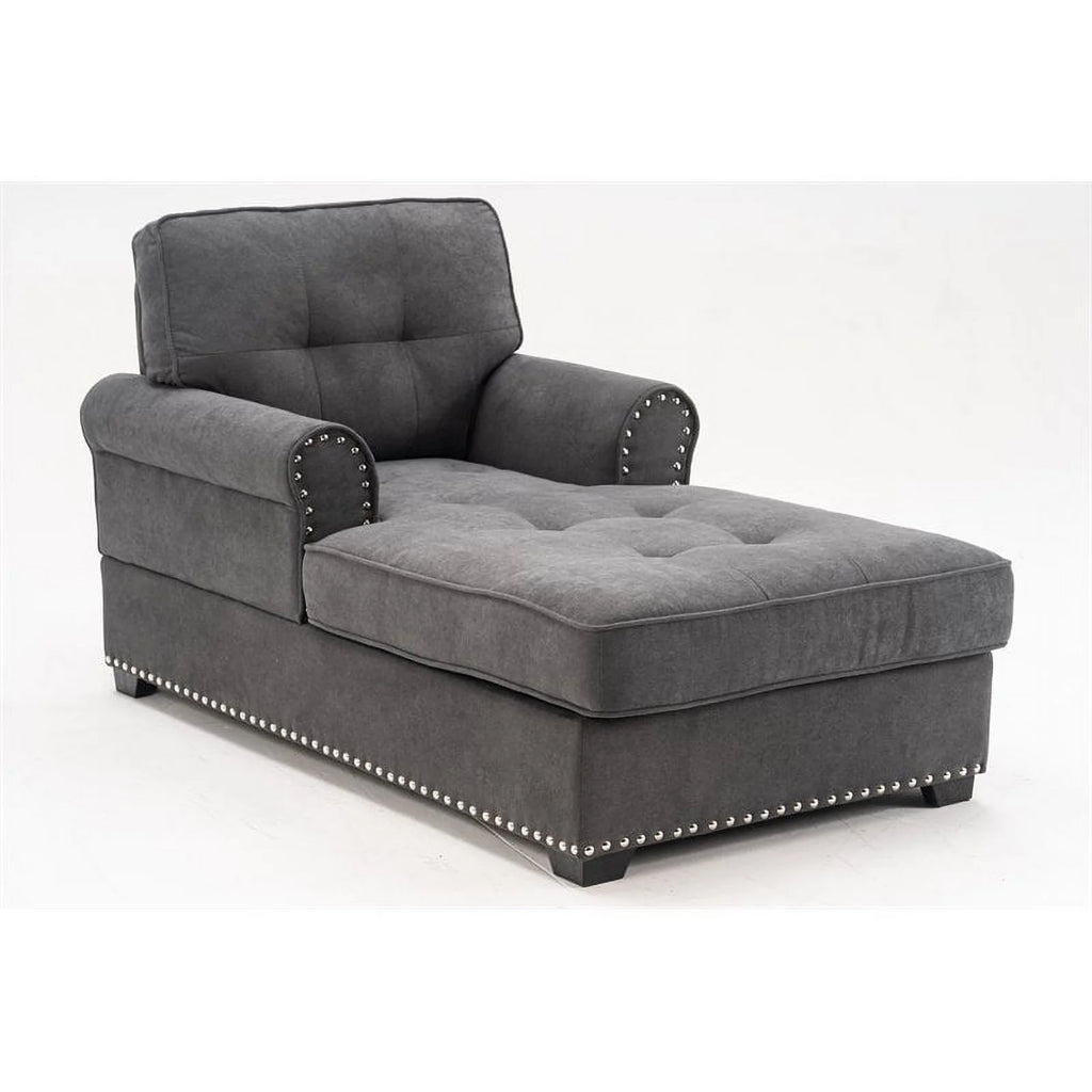 Gray Linen Fabric Indoor Chaise Lounge C539