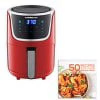 Red/Silver Electric Mini Air Fryer with Digital Touchscreen V628