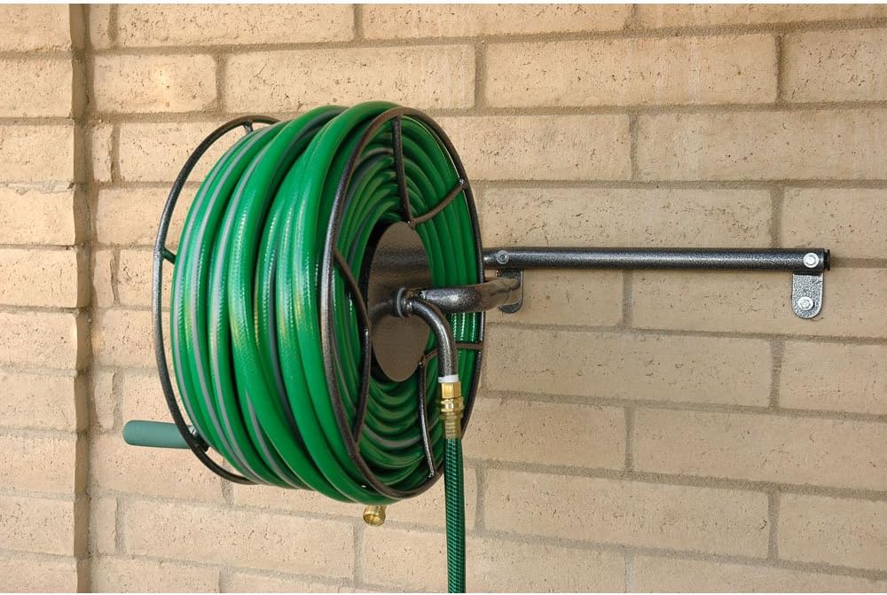 Swivel Hose Reel Wall Mounted Heavy Duty Metal Garden Hose Holder O537865
