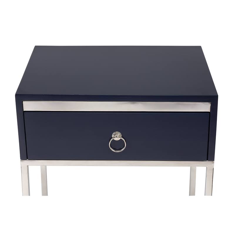 Blue & Silver End Table D7203
