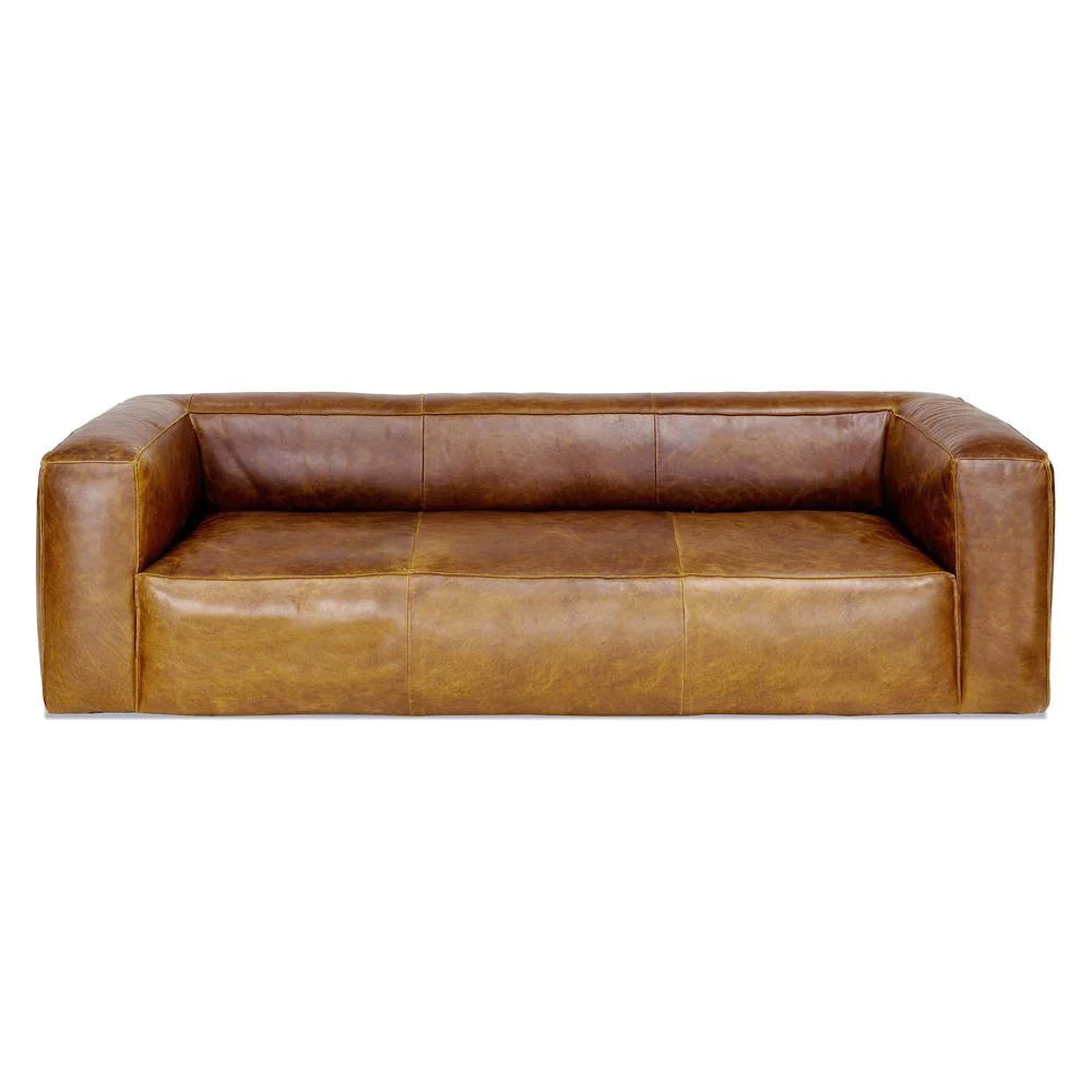 Cognac Leather Sofa H9128