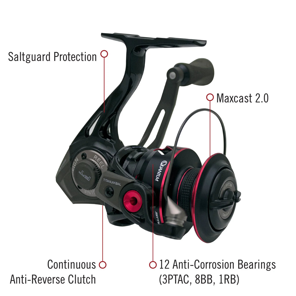 Black Size 30 Spinning Fishing Reel with 6.0:1 Gear Ratio N4059