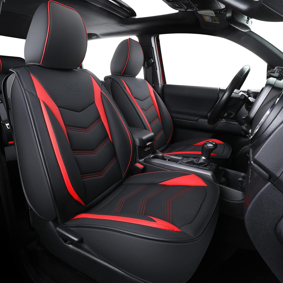 Black Waterproof Faux Leather Full Set Seat Covers U184979