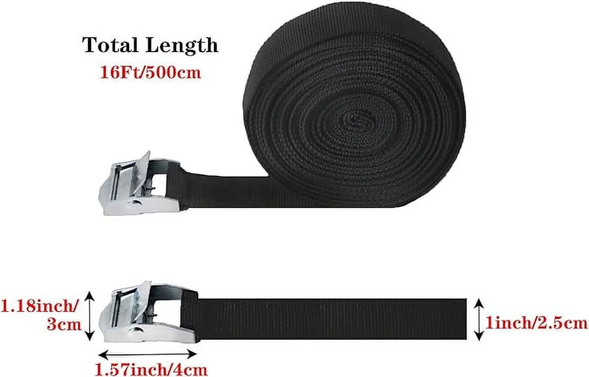 12 Packs 16ft Adjustable Cam Buckle Lashing Straps L678344