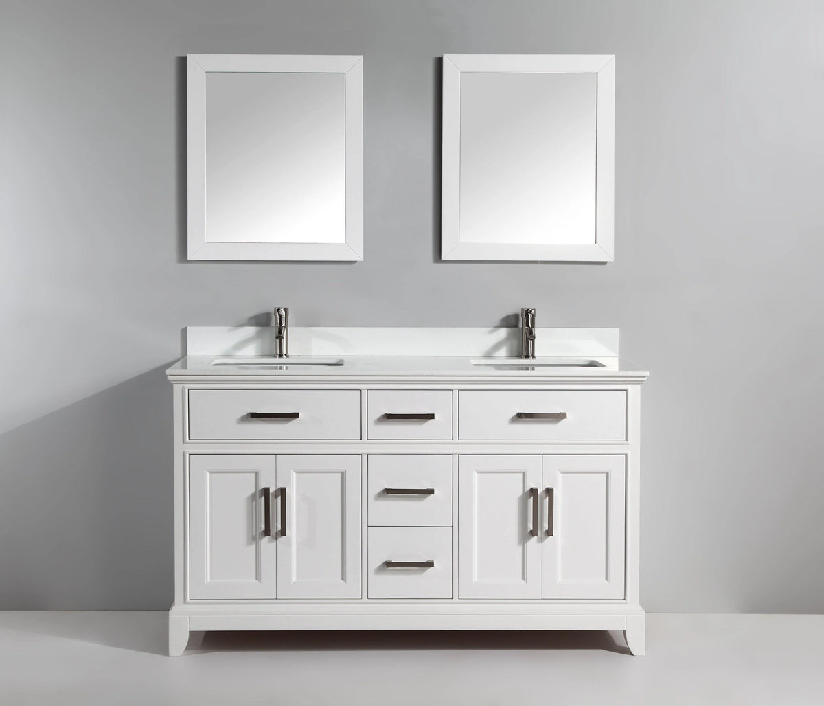72 in. Double Sink White Vanity & Mirror W18329