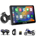 7" Waterproof Motorcycle Carplay Screen with Dual Dash Cam P4909