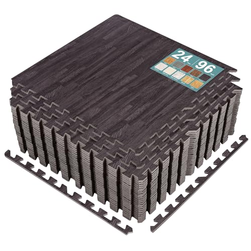Wood Grain EVA Interlocking Floor Mats with Borders G95471