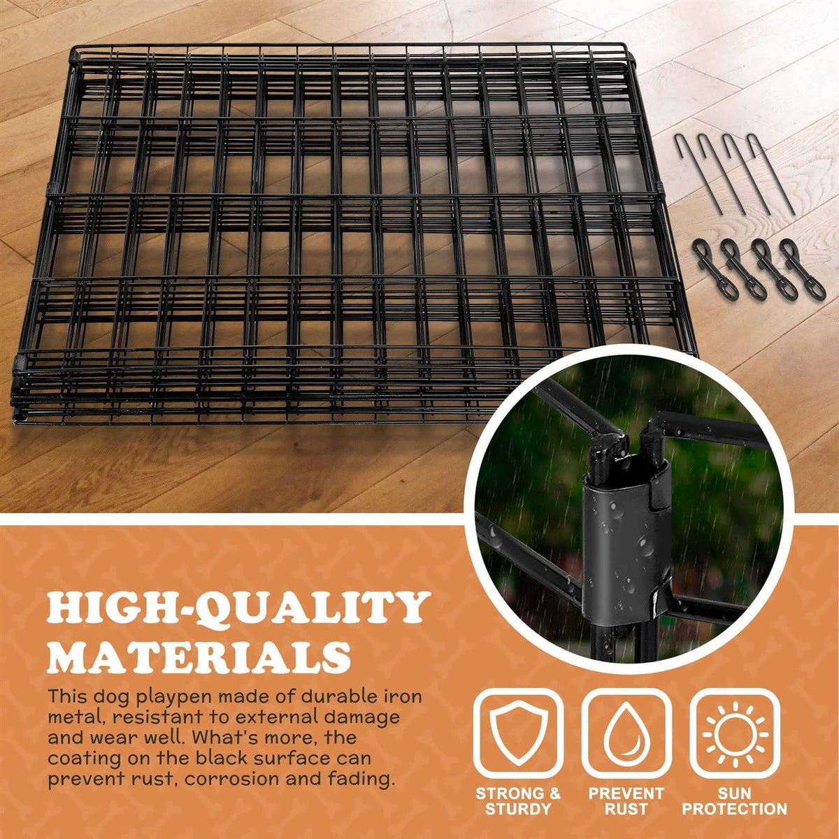 Folding 8 Panel Pet Playpen S317595
