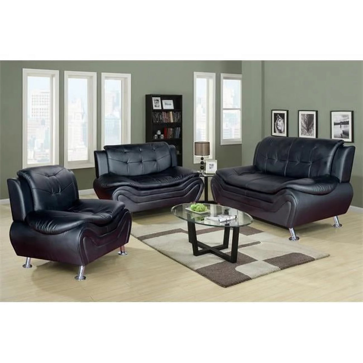 Black Sofa Set P5344