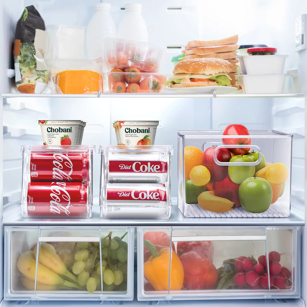 Clear 9 Cans Capacity BPA-Free Soda Can Organizer 2-Pack C95119