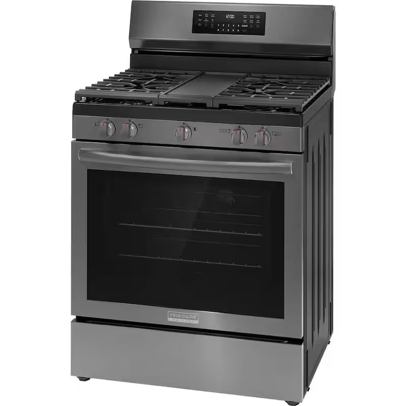 30 in. 5 Burner Freestanding Gas Range in Black Stainless Steel with True Convection and Air Fry D5294