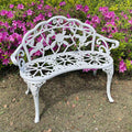 White Cast Aluminum Patio Bench F414474