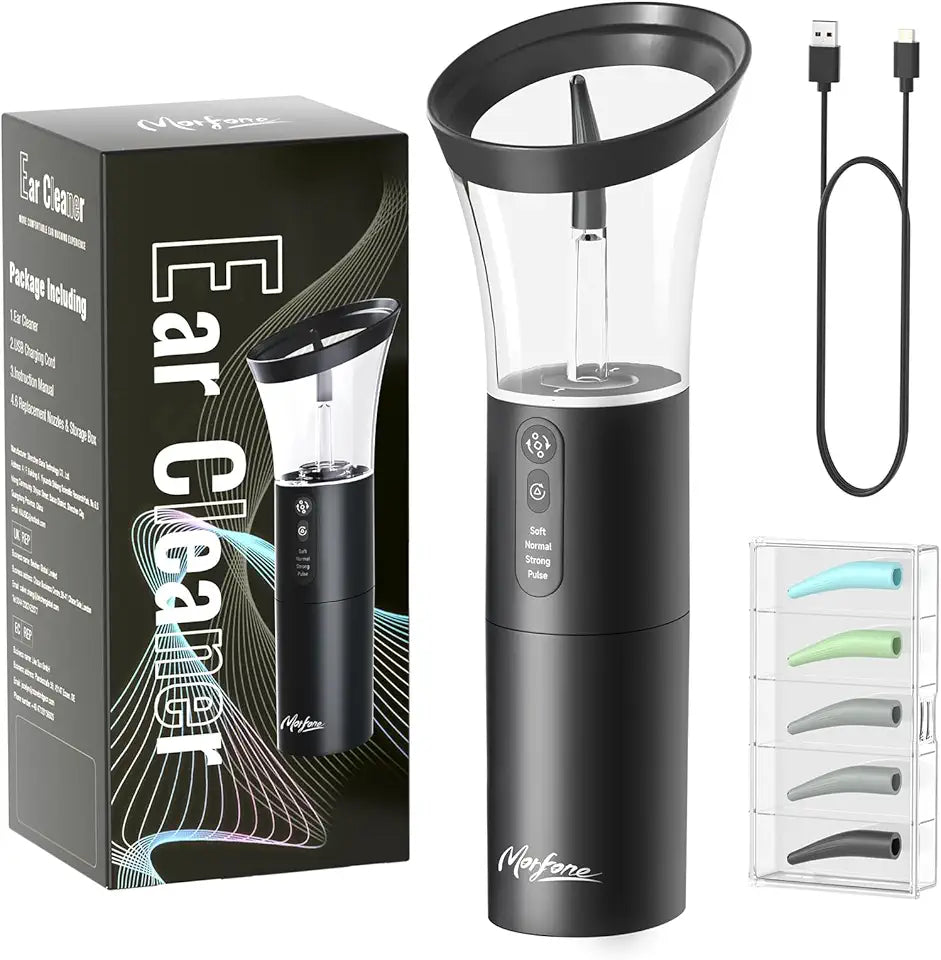 Electric Ear Cleaning Kit 4 Pressure Modes USB Rechargeable C17388
