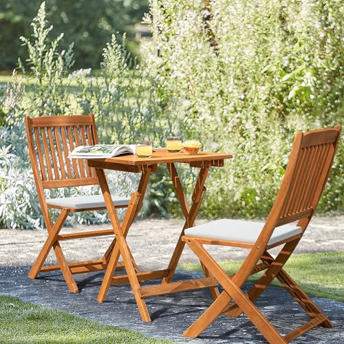 3 Piece Acacia Wood Folding Bistro Set Z7927