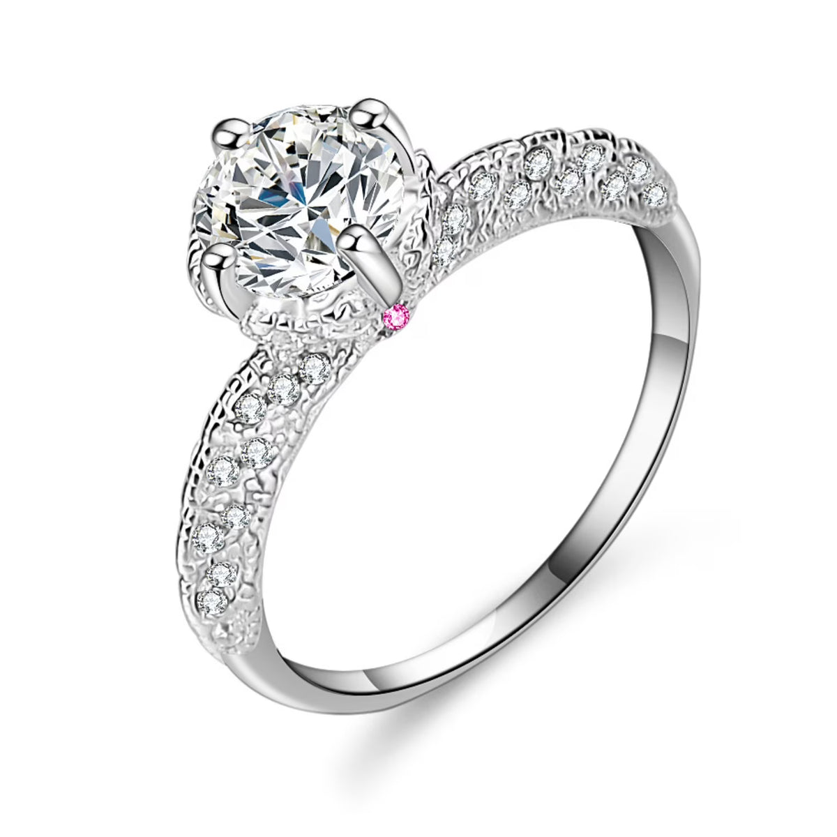 1ct VVS1 Moissanite Engagement Ring S925 Sterling Silver Z967