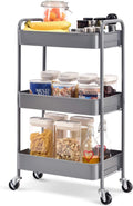 3-Tier Rolling Utility Cart with Lockable Wheels B692202