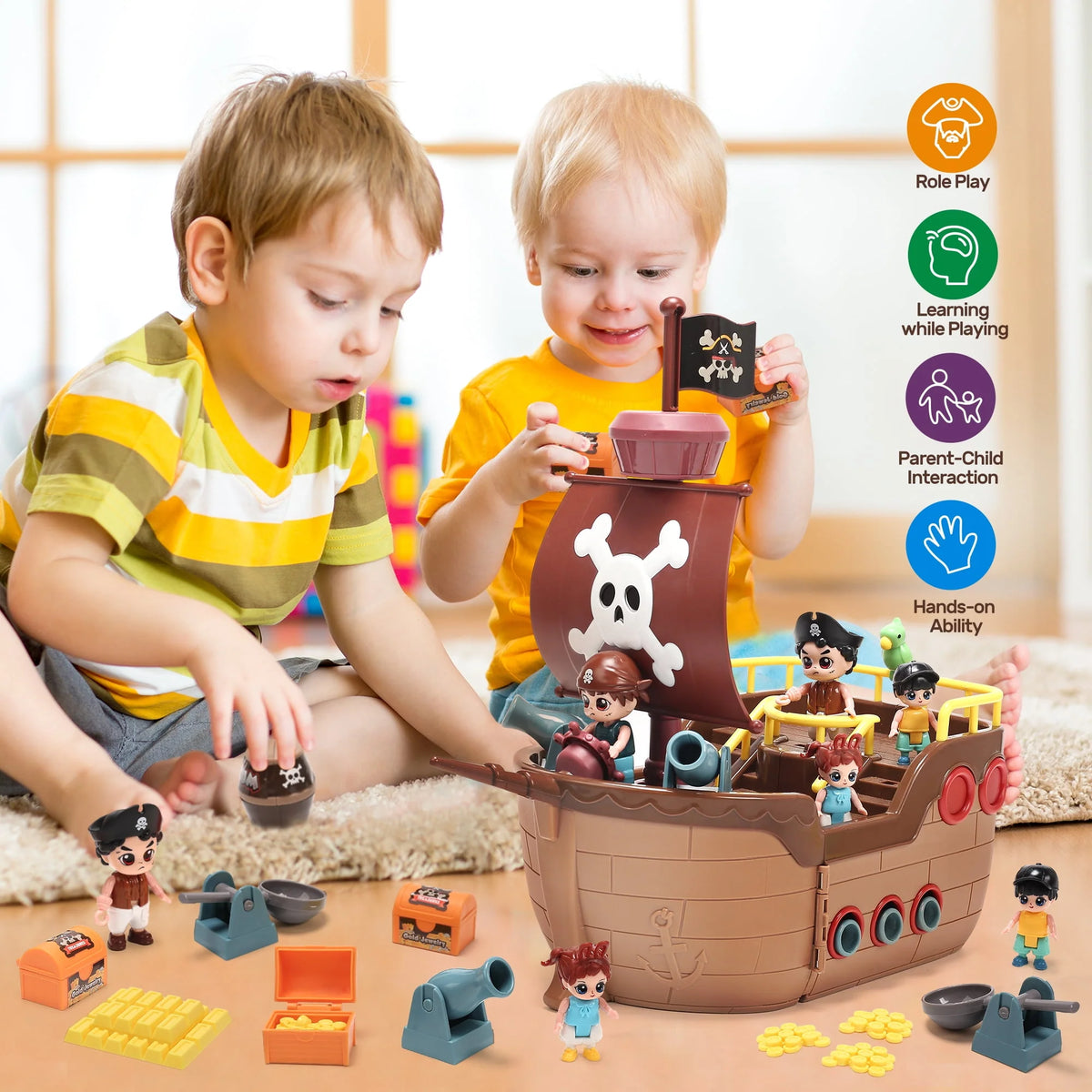 Brown Pirate Boat Toys C842767