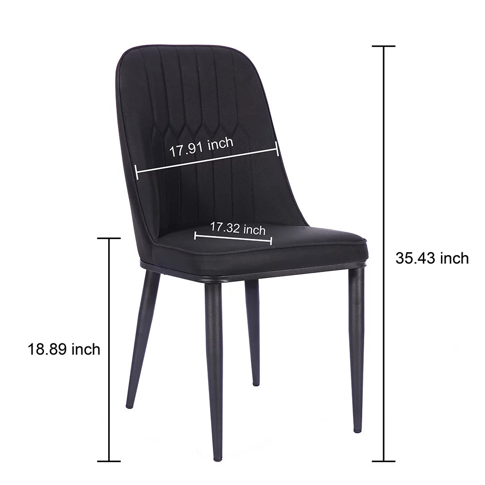 Black Faux Leather Dining Chair Set of 6 J20077