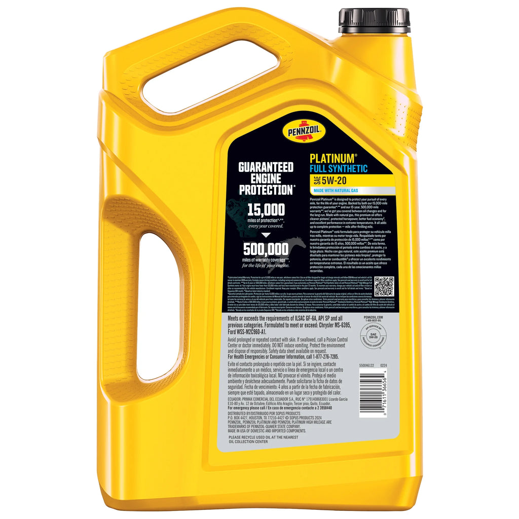 Full Synthetic 5W-20 Motor Oil, 5-Quart J735