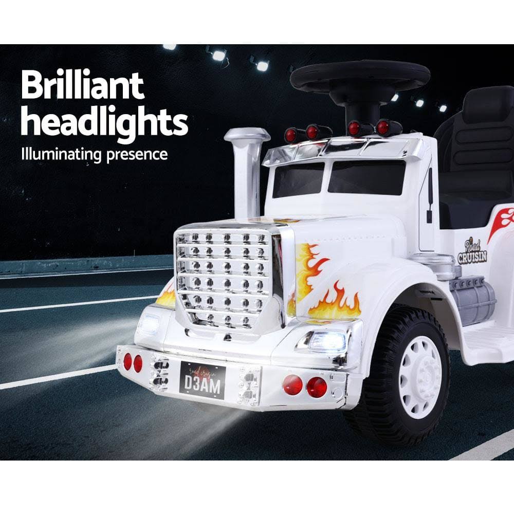 White Ride On Battery Toy Car A2244