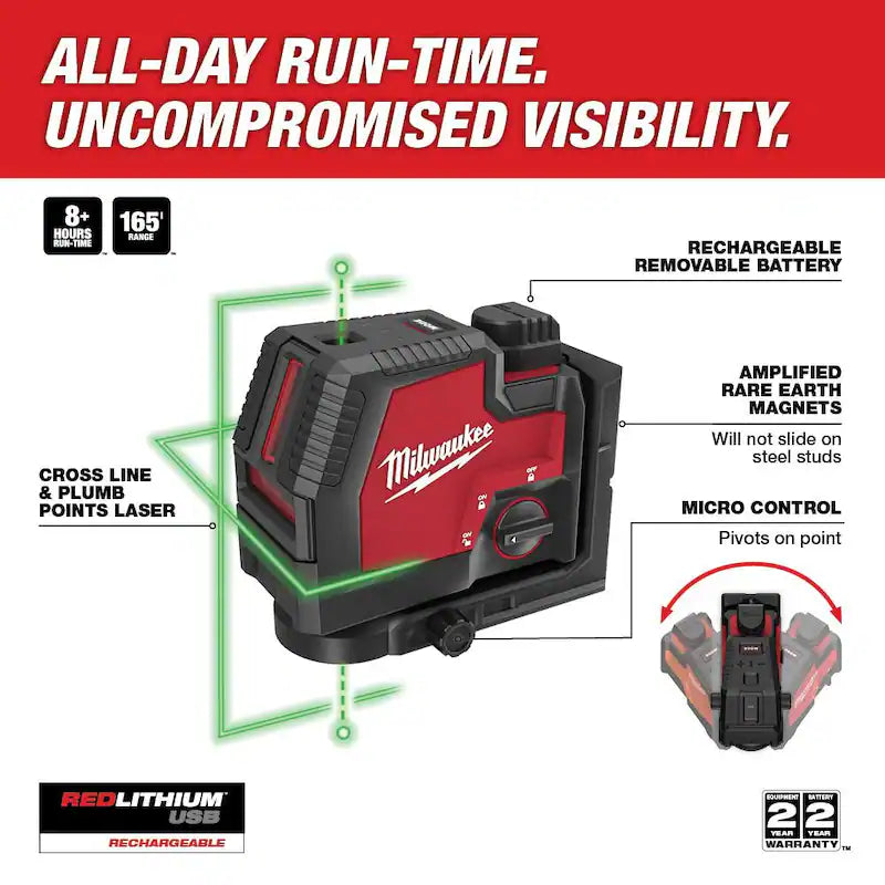 Green 100 ft. Rechargeable Laser Level R66541