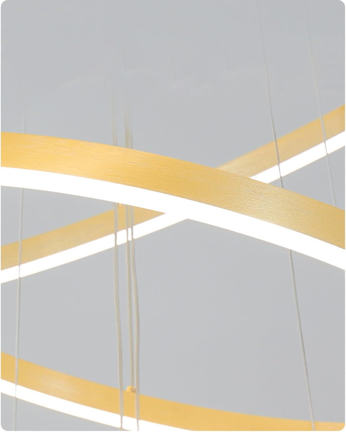 6 Rings Gold LED Chandelier with Remote Control Q655935