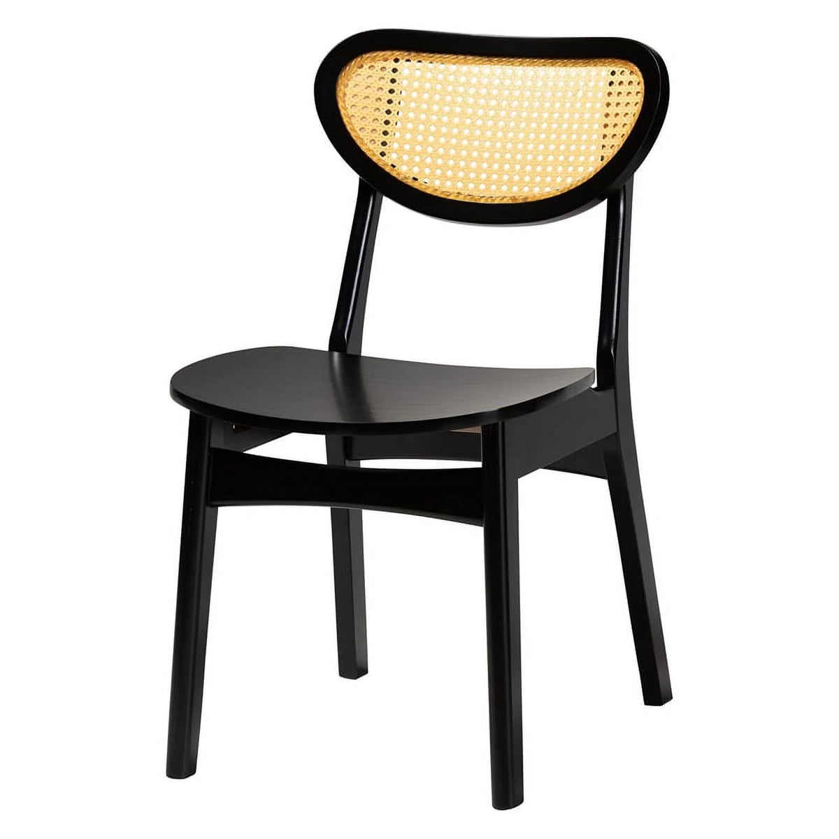 Dark Brown Wood and Woven Rattan 7-Piece Dining Set I155988