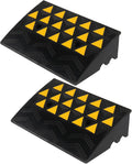 2PCS 6 Rubber Car Curb Ramps, Anti-Slip Heavy Duty Threshold Ramp with Expansion Bolts C2878